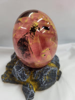 Clear Resin Egg with cute Pink Dragon inside.