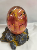 Clear Resin Egg with cute Pink Dragon inside.