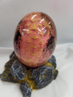 Clear Resin Egg with cute Pink Dragon inside.