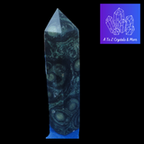 Natural Birds eye stone obelisk quartz crystal