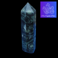 Natural Birds eye stone obelisk quartz crystal