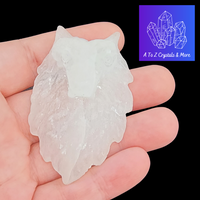 Selenite Wolf Head