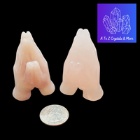 Rose Quartz Praying Hands