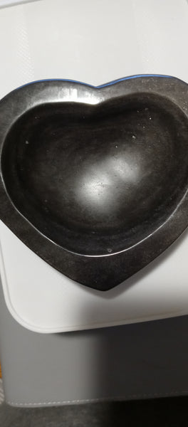 Silver Sheen Obsidian Heart Bowl